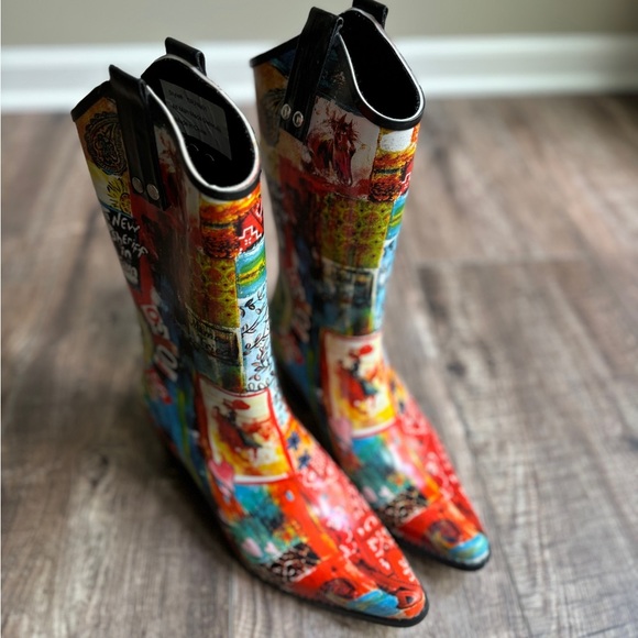 BOPS by Beehive CowGirl Up Western Heeled Rain Boots Women’s Size 7 - Picture 5 of 13